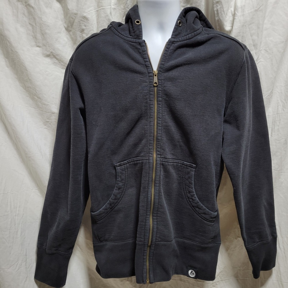 American Giant Hoodie Womens Large Black Full Zip Heavyweight Made in USA